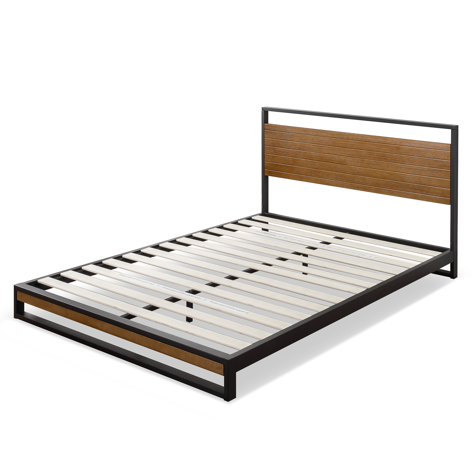 Giường ngủ bằng thép sắt và gỗ màu nâu hạt dẻ