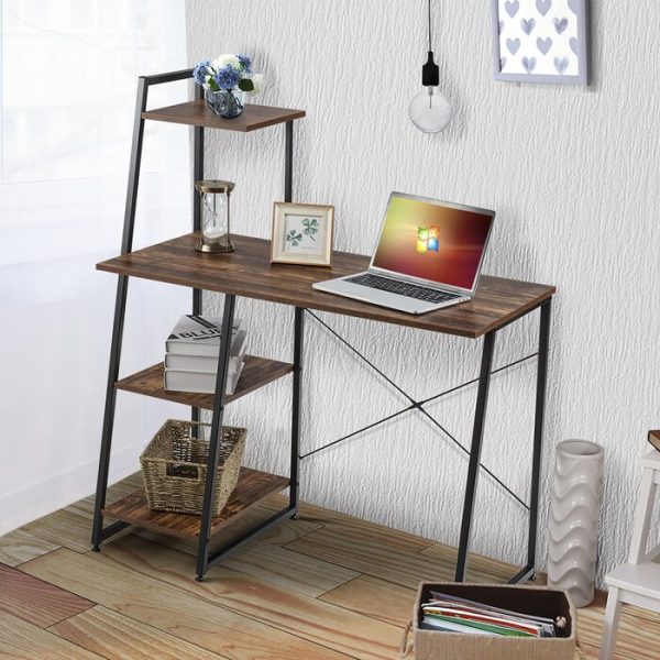 Bàn Làm Việc Khung Sắt Kèm Kệ Sách đà nẵng