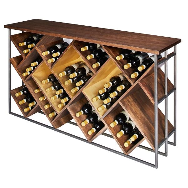 Tủ rượu khung sắt gỗ kết hợp - steel wine cabinet45