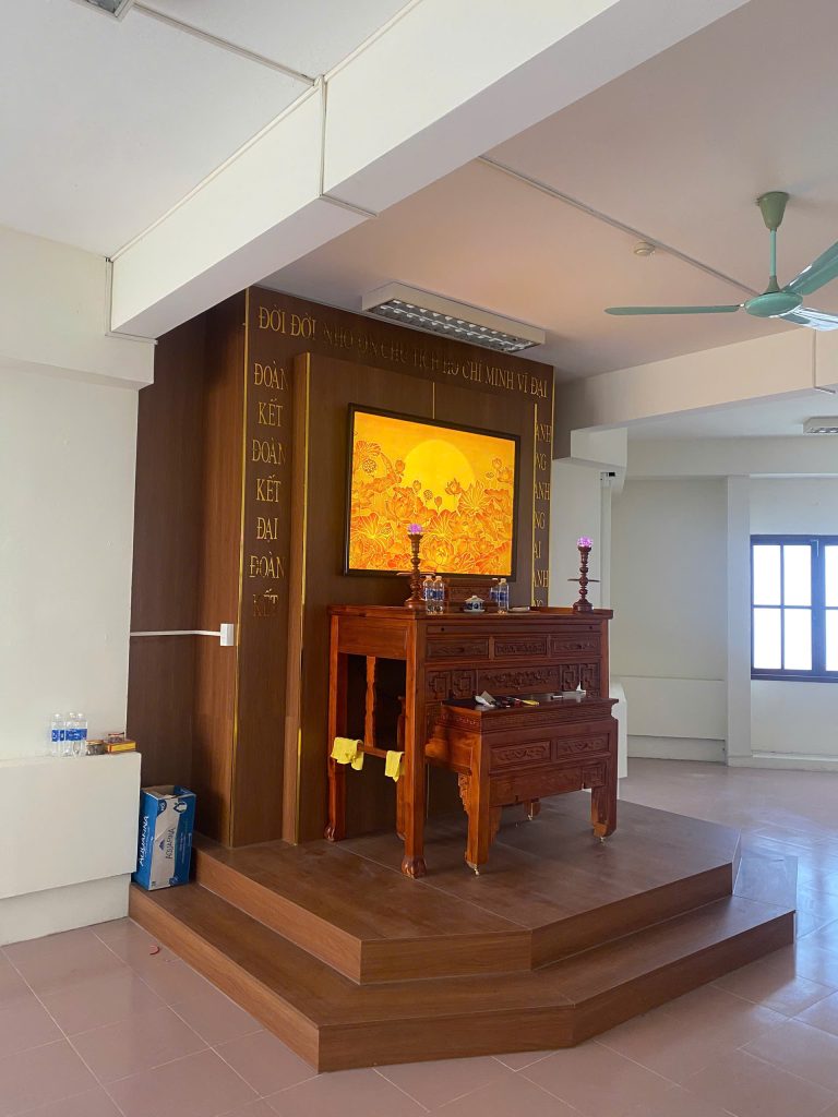 tranh thờ hoa sen vân trúc chỉ, tranh in phòng thờ đà nẵng